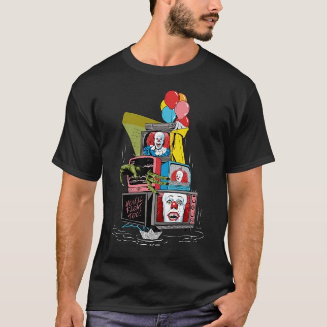 T-shirt Pile Télé Classic Pennywise - Vous Flotterez Aussi (Devant)