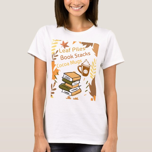 T-shirt Piles de feuilles - Piles de livres - Cocacao tass (Devant)