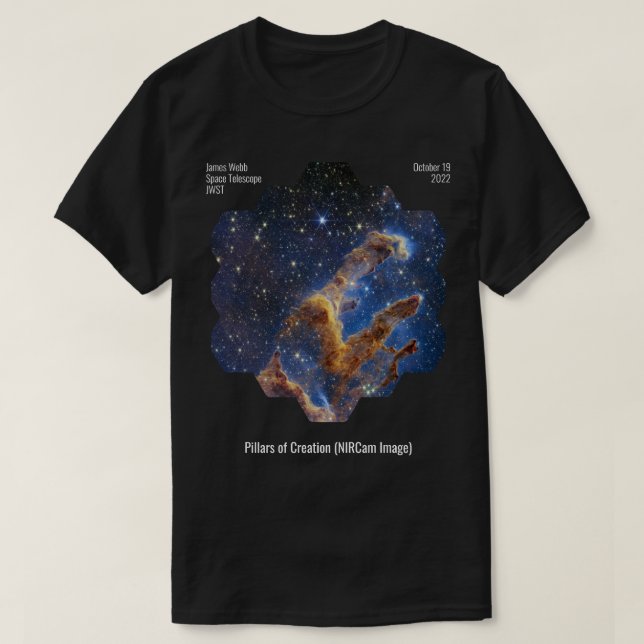 T-shirt Piliers de la création (image NIRCam) James Webb J (Design devant)