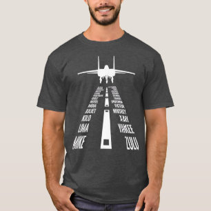 T-shirt Pilote d'aigle volant F15 atterrissant Alphabet ph