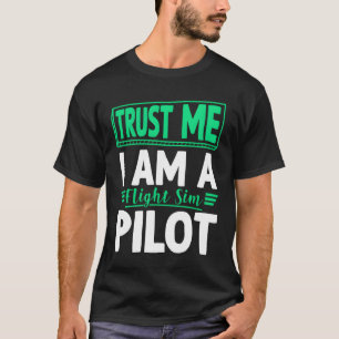 T-shirt Pilote d'avion pour commandant de bord simulateur