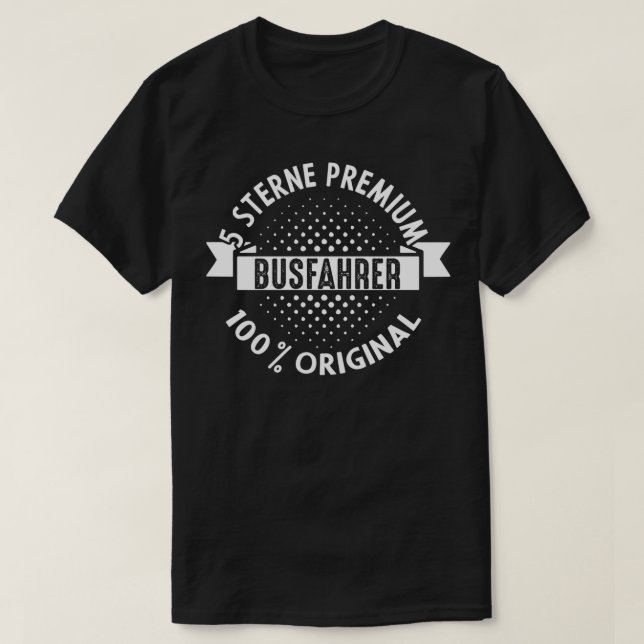 T-shirt Pilote de bus 5 étoiles premium 100 % original (Design devant)