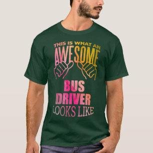 T-shirt Pilote de bus Drôle à dire dans l'aquarelle
