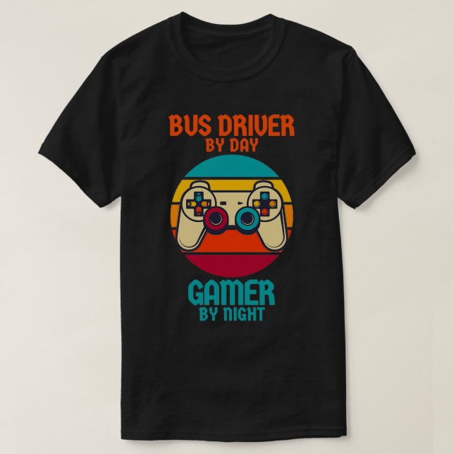 T-shirt Pilote de bus Gamer (Design devant)