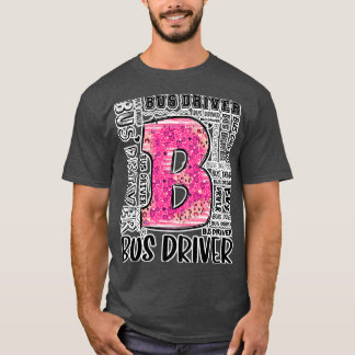 T-shirt Pilote de bus Leopard Typographie 100e