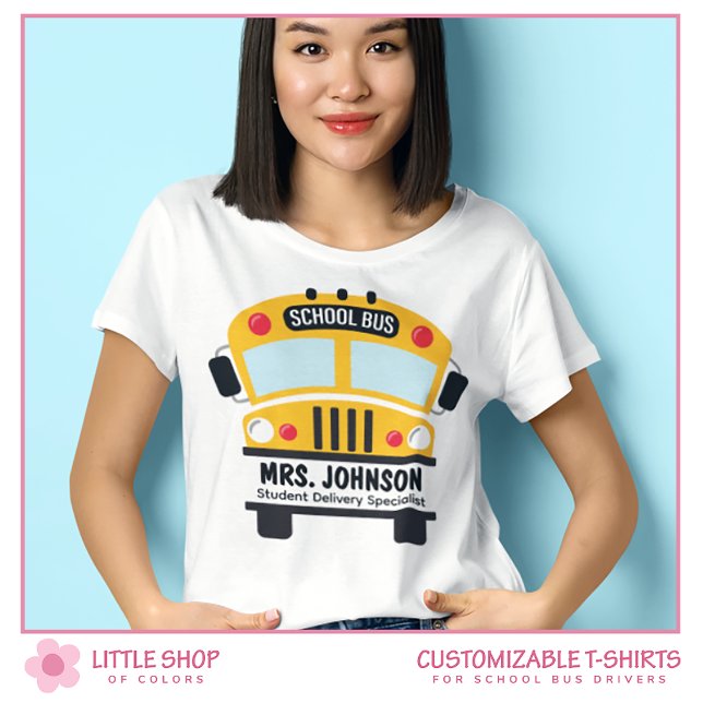 T-shirt Pilote de bus scolaire élémentaire personnalisable (Créateur téléchargé)