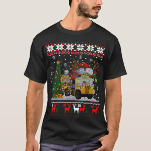 T-shirt Pilote de bus scolaire Reindee Santa Hat Ugly Chri