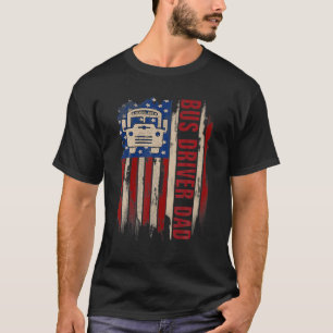 T-shirt Pilote de bus scolaire vintage Papa American USA D