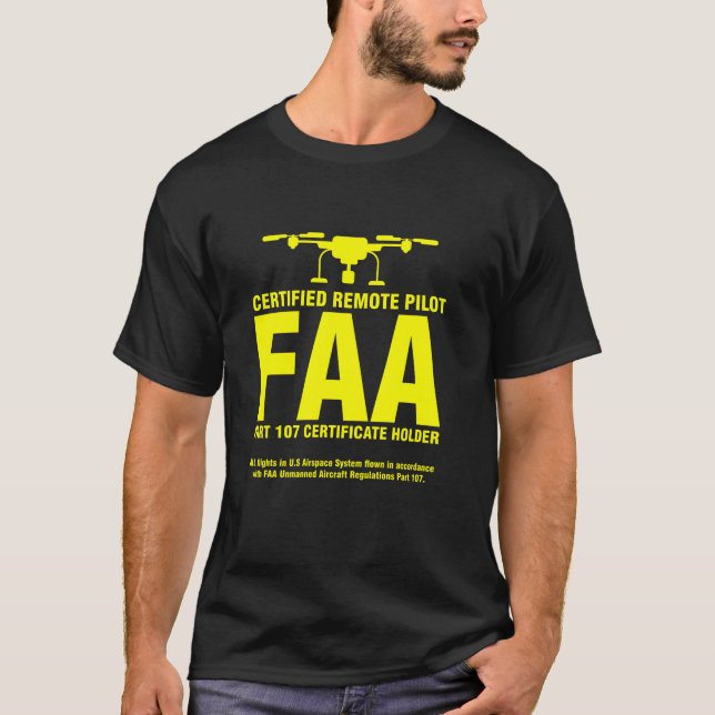 T-shirt Pilote de drone certifié FAA Drôle Pilotes distant (Devant)