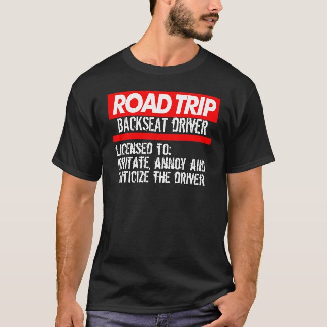 T-shirt Pilote de siège arrière Passager autorisé hommes s (Devant)