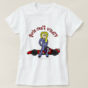 T-shirt Pilote de voiture de course de Blonde