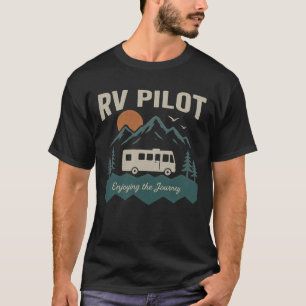 T-shirt Pilote de VR Camping Rétro Caravane Voyage Vacance