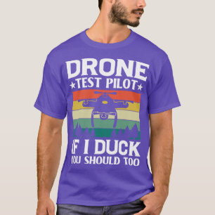 T-shirt Pilote d'essai de drone vintage Si je canot, vous