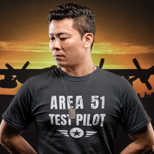 T-shirt Pilote d'essai de zone 51 - Cool amusant Alien OVN (Créateur téléchargé)