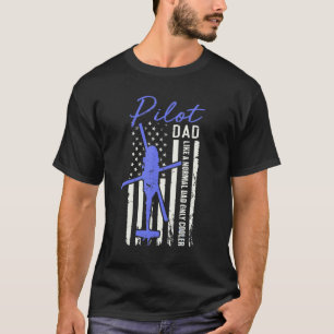 T-shirt Pilote d'hélicoptère papa Cool du drapeau américai
