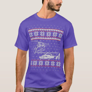 T-shirt Pilote d'hélicoptère Ugly Christmas Sweater 