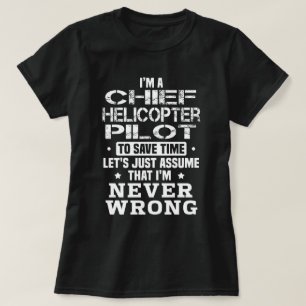 T-shirt Pilote en chef d'hélicoptère