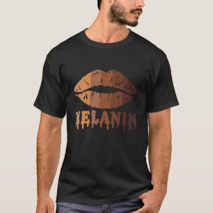 T-shirt Pilote Melanin Ts Pour Femmes Lèvres Histoire Noir