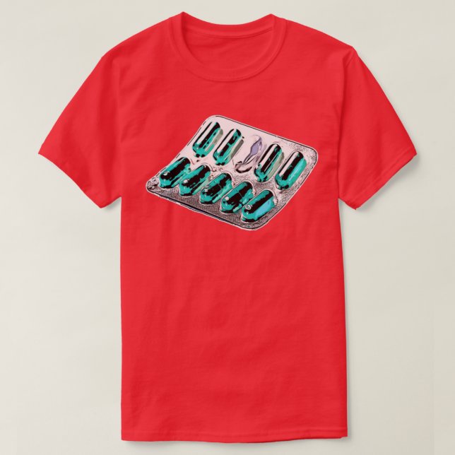 T-shirt pilules capsules turquoises 1 (Design devant)