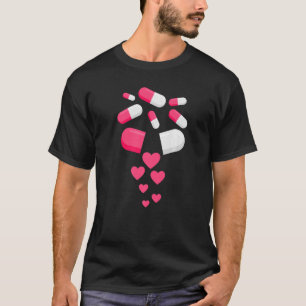 T-shirt Pilules Coeur Saint Valentin Coeurs Médecine Pharm