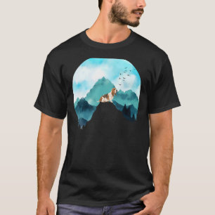 T-shirt Pin de montagne Blue Sky Birds Flying Basse