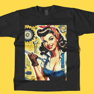T-shirt Pin-up Mécanicien Vintage
