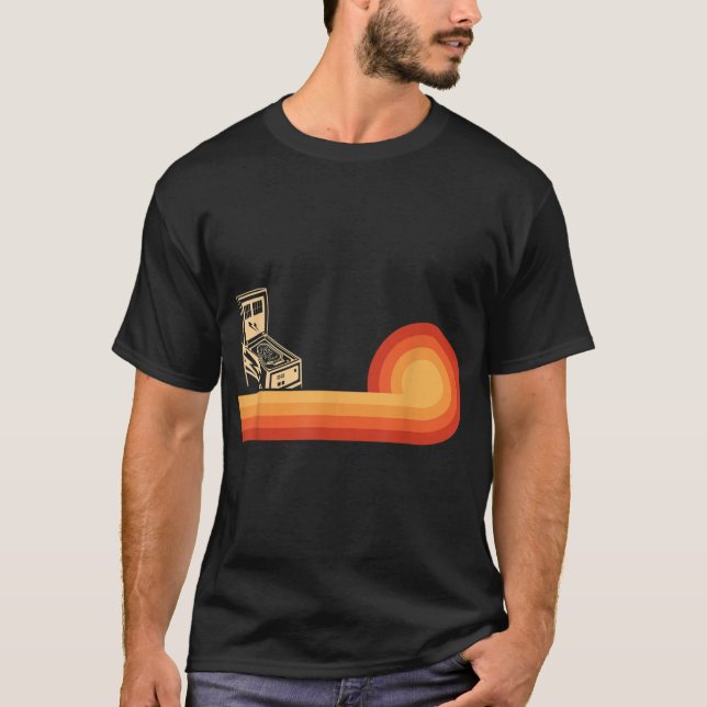 T-shirt Pinball Classique Rétro Pour Homme Vintage Arcade (Devant)