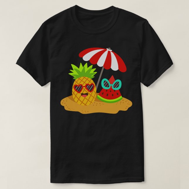 T-shirt Pineappa Watermelon Summer Kawaii (Design devant)