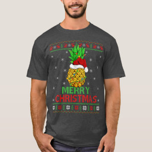 T-shirt Pineapple Fruit Xmas Lights Ugly Pineapple Merry C