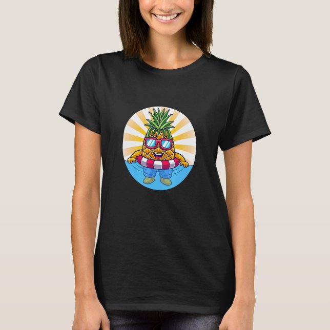 T-shirt Pineapple Retro Sunglasses Aloha Beaches Hawaii Ha (Devant)