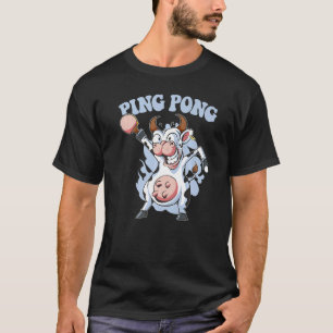 T-shirt Ping Pong Dabbing Cow Outfit Tabtennis Animal Ta