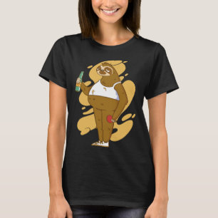 T-shirt Ping-pong de bière de Sloth ivre