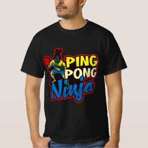 T-shirt Ping Pong Ninja Design Table Tennis
