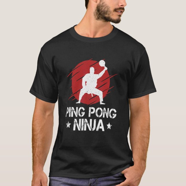 T-shirt Ping Pong Ninja Ping Pong Table Tennis Lecteur Spo (Devant)