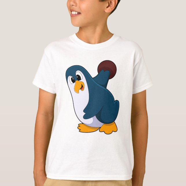 T-shirt Pingouin à Bowling avec Bowling (Devant)