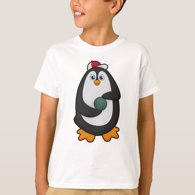 T-shirt Pingouin à Bowling avec Bowling (Devant)