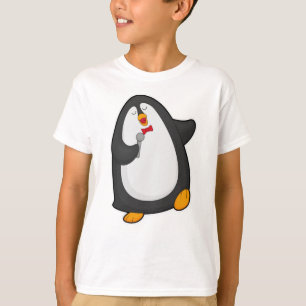 T-shirt Pingouin à chanter avec microphone et Cravate