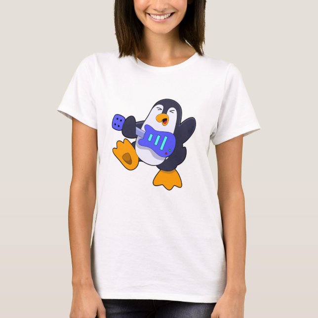 T-shirt Pingouin à Musique avec Guitare (Devant)
