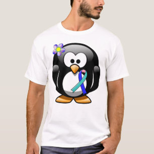 T-shirt Pingouin à ruban turquoise/rose/bleu