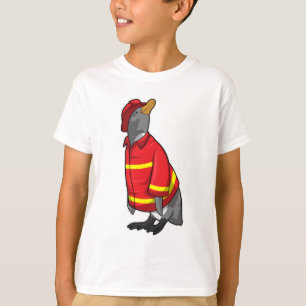 T-shirt Pingouin as Firefighter with Helmet