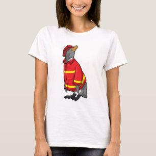 T-shirt Pingouin as Firefighter with Helmet