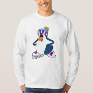 T-shirt Pingouin at Ice skating with Ice skates