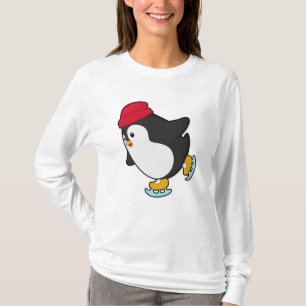 T-shirt Pingouin au patinage sur glace avec Casquette