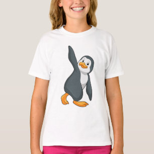 T-shirt Pingouin au Yoga Exercice d'étirement