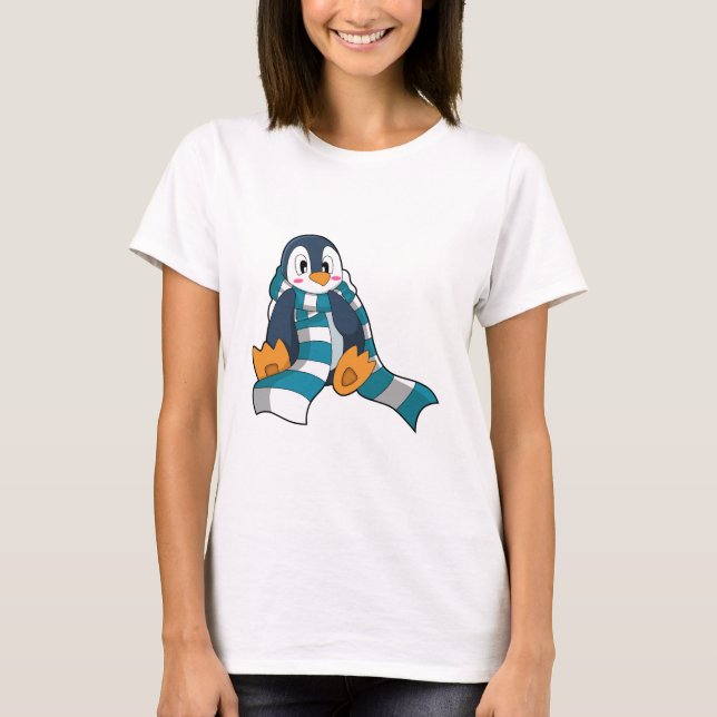 T-shirt Pingouin avec Écharpe (Devant)