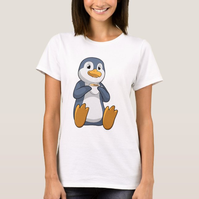 T-shirt Pingouin avec la coupe du café (Devant)