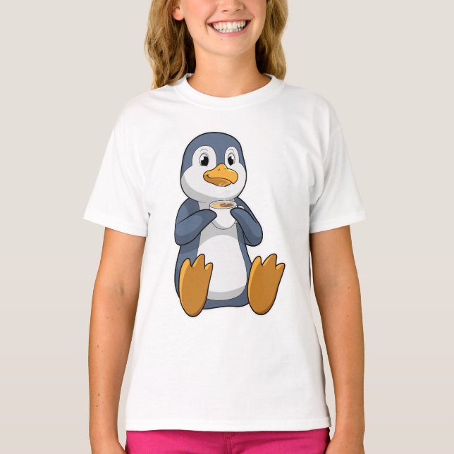 T-shirt Pingouin avec la coupe du café (Devant)