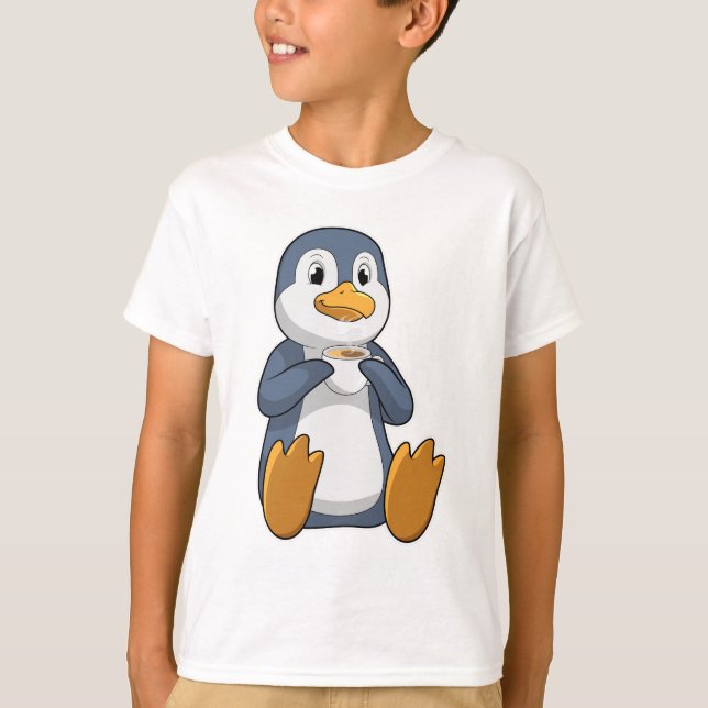T-shirt Pingouin avec la coupe du café (Devant)