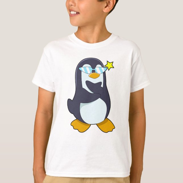 T-shirt Pingouin avec lunettes de soleil (Devant)