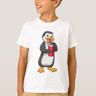 T-shirt Pingouin avec tasse à boire avec paille